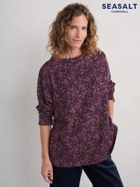 Seasalt Cornwall Purple Field Glass Sweatshirt Top (AT4281) | €50