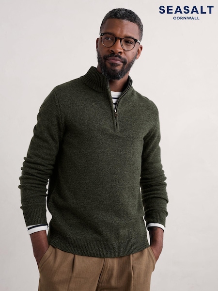 Seasalt Cornwall Mens Reefpoint Quarter Zip Jumper (AT4291) | 73 €