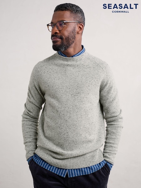 Grau - Seasalt Cornwall Mens Fitcher Knitted Jumper (AT4358) | 69 €