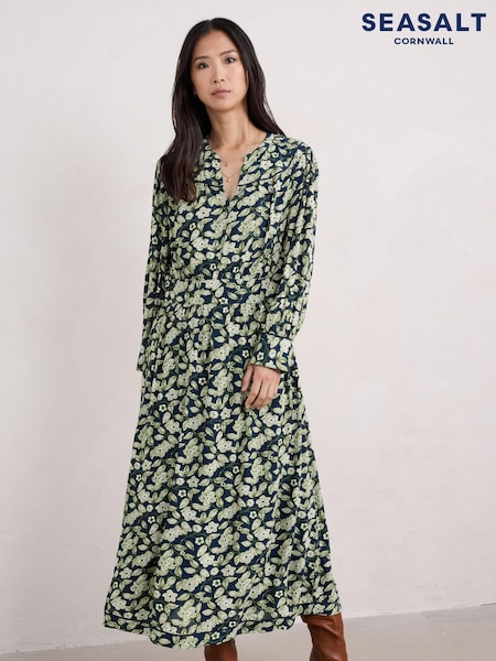 Seasalt Cornwall Green Sea Thrift Dress (AT4364) | €46