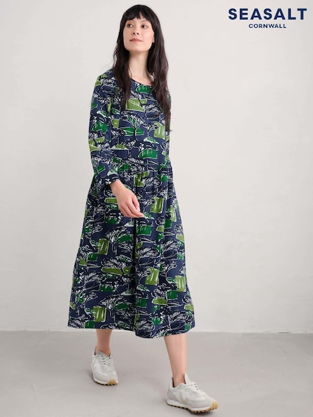 Seasalt Cornwall Blue 100% Organic Cotton Linden Dress (AT4391) | €54
