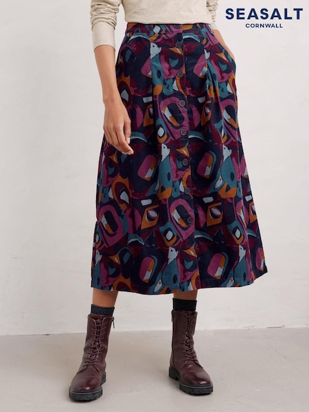 Seasalt Cornwall 100% Organic Cotton Canvas Work Cord Skirt (AT4399) | 345 LEI