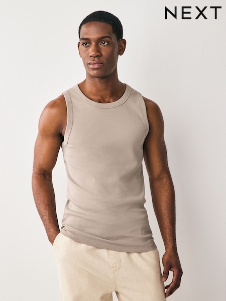 Neutral Slim Fit Ribbed Vest (AT4444) | €11