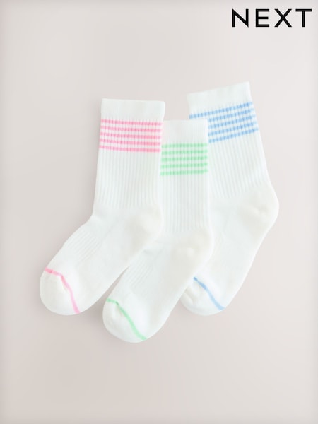 Weiß - Cotton Rich Cushioned Sole Ankle Socks 3 Pack (AT4460) | 8 € - 9 €