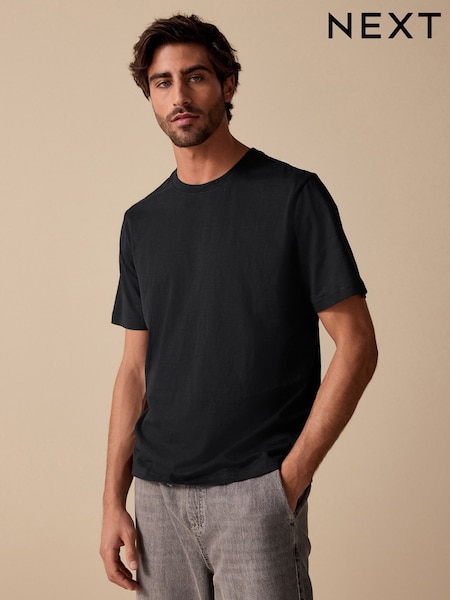 Negro - 100% Cotton Short Sleeve Slub T-Shirt (AT4495) | 16 €