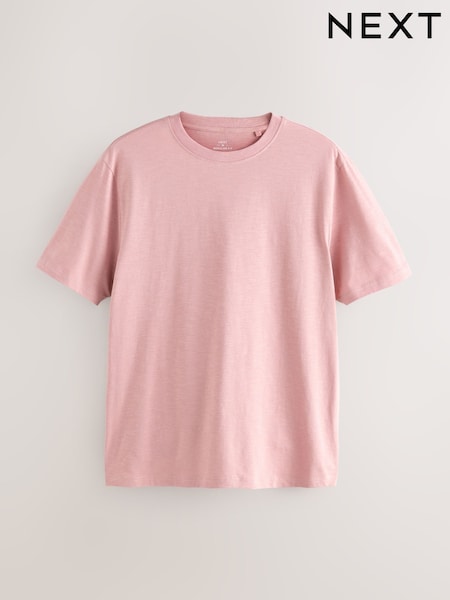 Pink 100% Cotton Short Sleeve Slub T-Shirt (AT4505) | R$ 115
