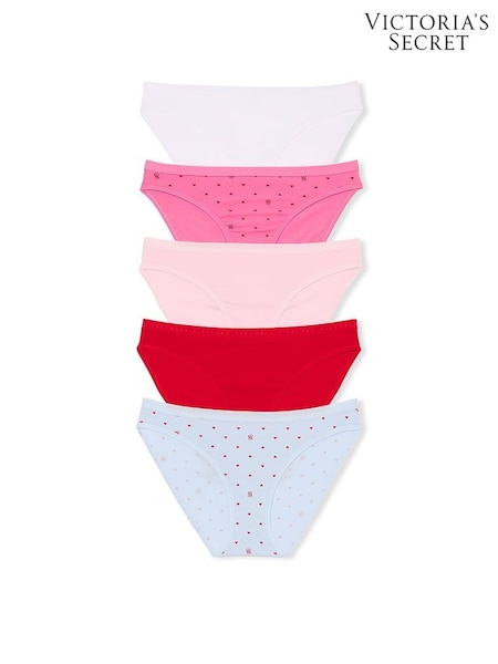Victoria's Secret White/Pink/Red/Blue Bikini 5 Pack Knickers (AT4557) | €31