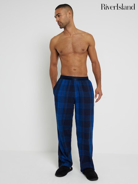 Albastru - River Island Woven Carouri Pijamale 100% Bumbac Pantaloni (AT4594) | 107 LEI