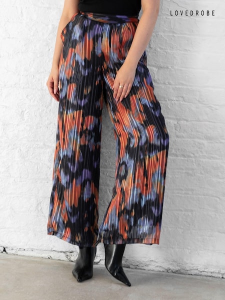 Lovedrobe Blue Wide Leg Printed Trousers (AT4634) | 27 €