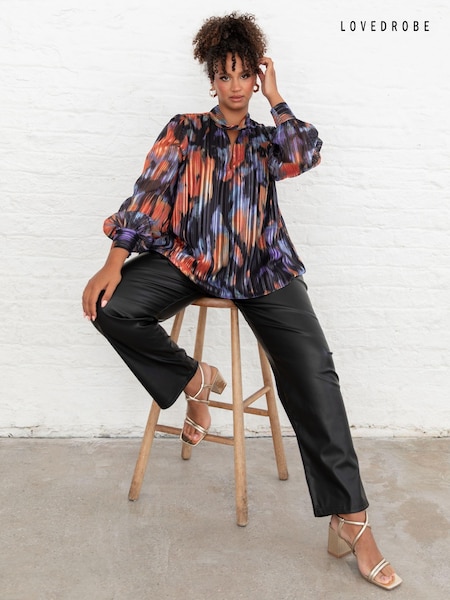 Lovedrobe Blue Twist Neck Long Sleeve Blouse (AT4639) | 146 LEI