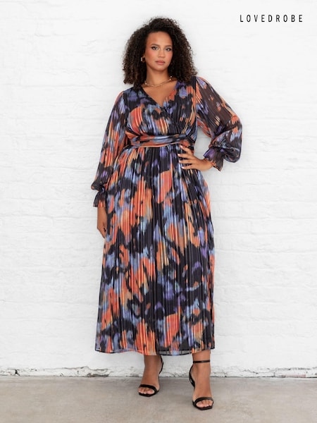 Lovedrobe Blue Wrap Front Tie Back Midaxi Dress (AT4640) | 204 QAR