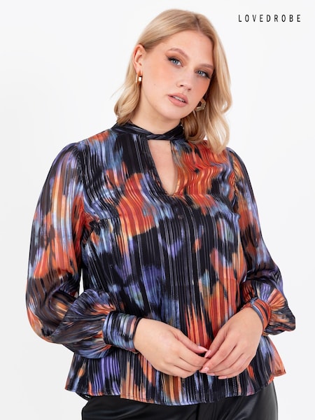 Lovedrobe Blue Twist Neck Long Sleeve Blouse (AT4643) | 121 QAR