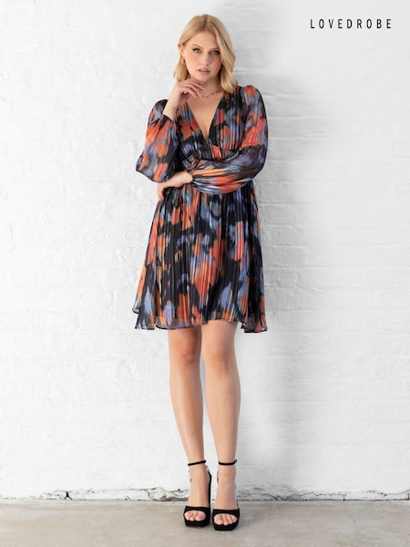 Lovedrobe Blue Elasticated Waist V-Neck Mini Dress (AT4650) | 121 QAR
