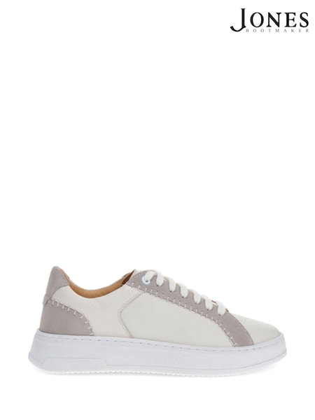 Jones Bootmaker Bergamot Leather White Trainers (AT5031) | $210