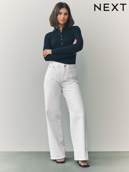 White Wide Leg Jeans (AT5101) | €31