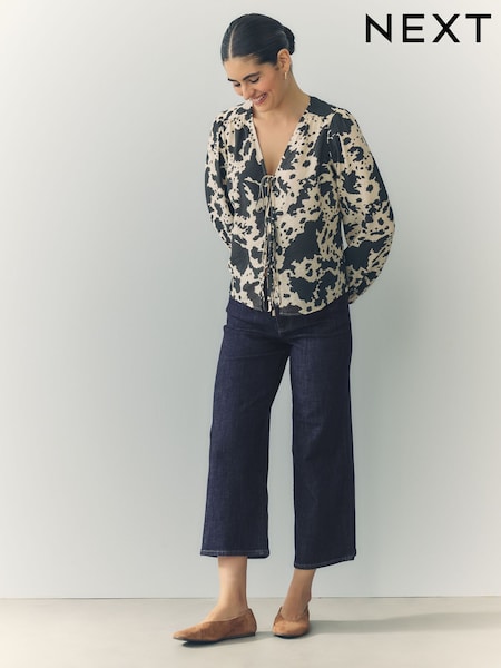 Синий - Crop Wide Leg Jeans (AT5142) | €32