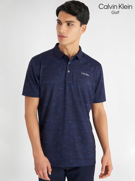 Calvin Klein Golf Blue Textured Slate Polo Shirt (AT5220) | AED160