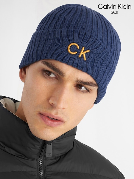 Azul - Calvin Klein Golf Ribbed Knit Beanie (AT5225) | 28 €