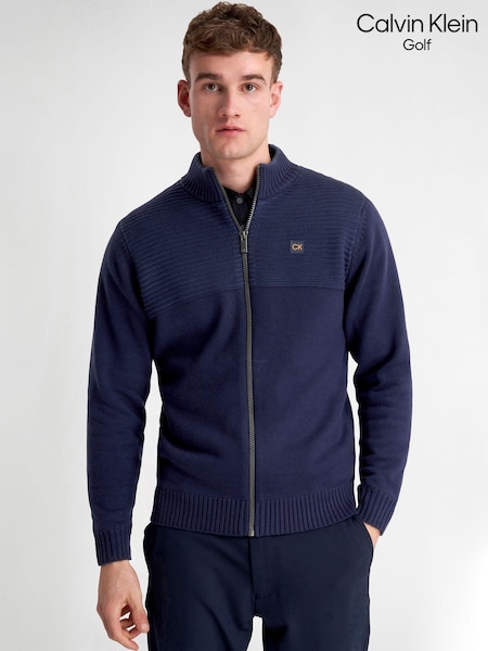 Calvin Klein Golf Blue Oak Creek Full Zip Lined Sweater (AT5236) | AED320