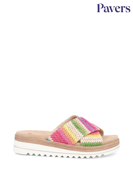 Pavers Natural Slip-On Platform Mules (AT5305) | ₪151