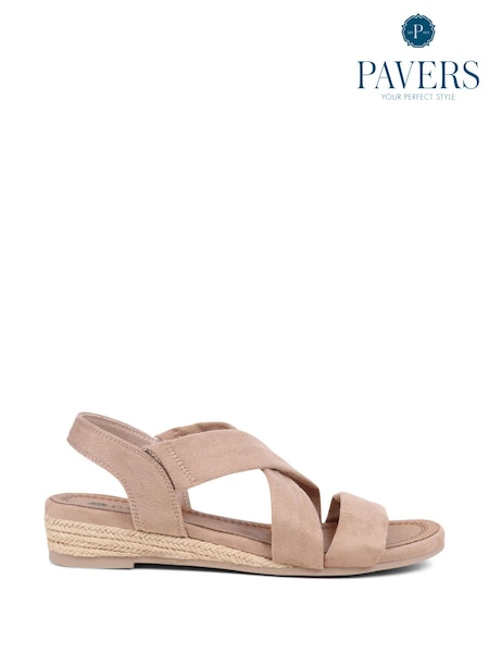 Pavers Brown Slip On Wedge Sandals (AT5308) | €35