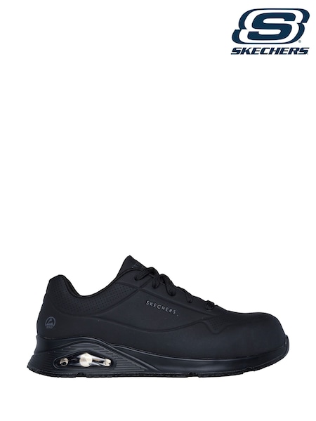 Skechers Black Mens Uno Slip Resistant Doltin Safety Trainers (AT5348) | €144