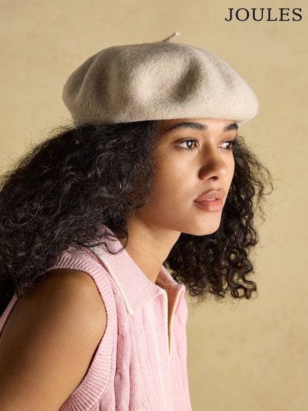 Joules Amelie Cream Adjustable Wool Beret (AT5378) | R$ 245