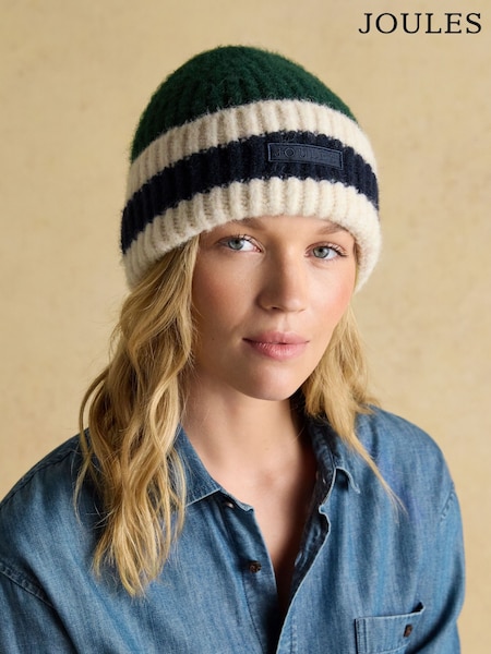 Joules Popley Green Blue Stripe Beanie (AT5391) | €27