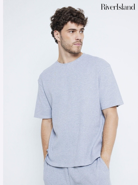 River Island Grey Marl Waffle T-Shirts Set (AT5415) | $52