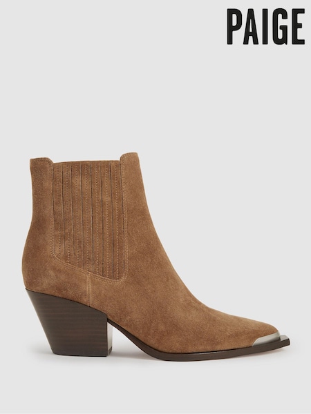 Paige Suede Block-Heel Ankle Boots (AT5424) | ₪1,886