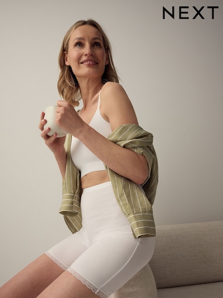 White Menopause Friendly Cooling Cotton Shorts (AT5506) | €17