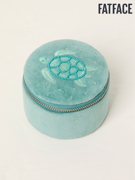 Green Turtle Embroidered Travel Jewellery Box (AT5558) | R$ 195