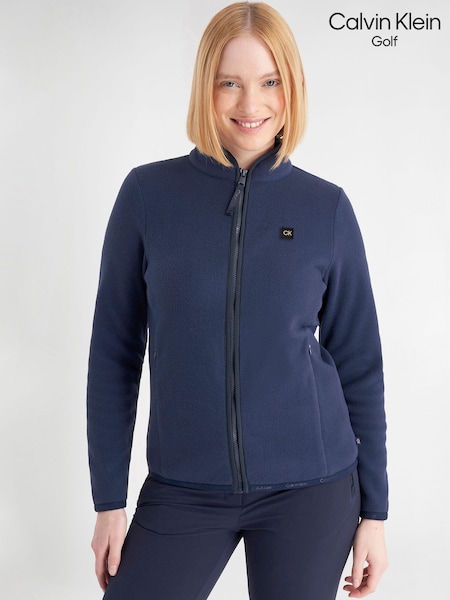 כחול  - Calvin Klein Golf Alvardo Full Zip Fleece (AT5611) | ‏352‏₪