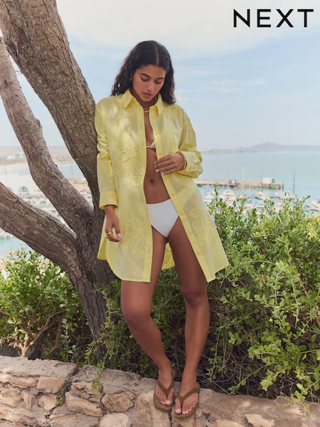 Yellow Textured Cornelli Cover-Up Shirt (AT5691) | 1,378 UAH
