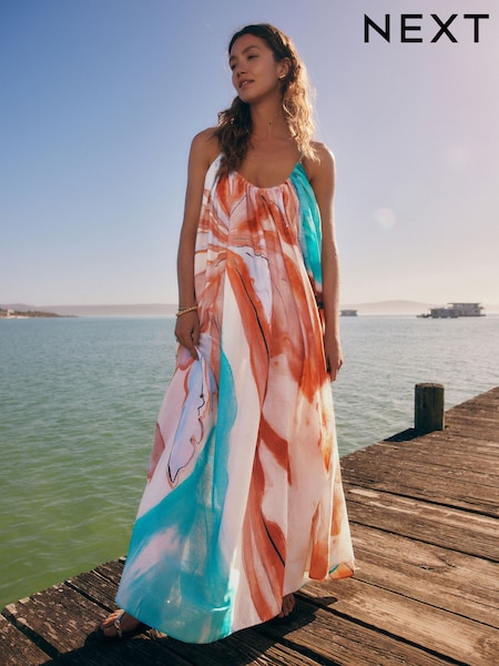 Multi 100% Cotton Volume Maxi Dress (AT5705) | €49