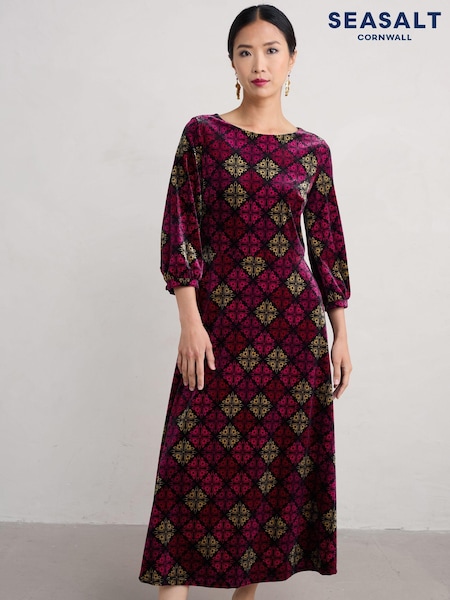 Розовый - Seasalt Cornwall Oak Cottage Velvet Dress (AT5796) | €71