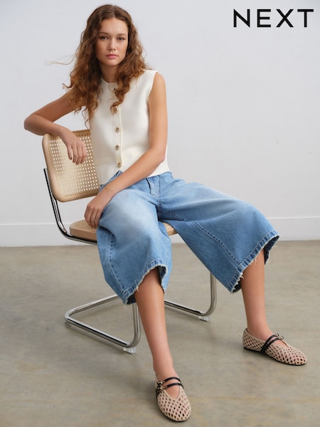 Denim albastru nuanță medie - Longline Jort Denim Shorts (AT5892) | 160 LEI