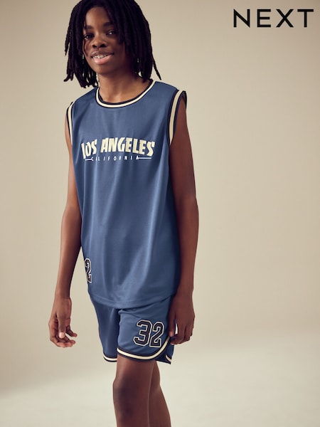 Navy Blue Tank Vest and Shorts Set (3-16yrs) (AT5939) | €22 - €33
