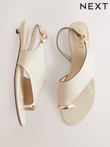 Bone White Forever Comfort® Embellished Toe Loop Sandals (AT5981) | 175 QAR