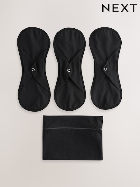 Black Heavy Flow Period Liners Knickers with Wash Bag 3 Pack (AT5990) | €25