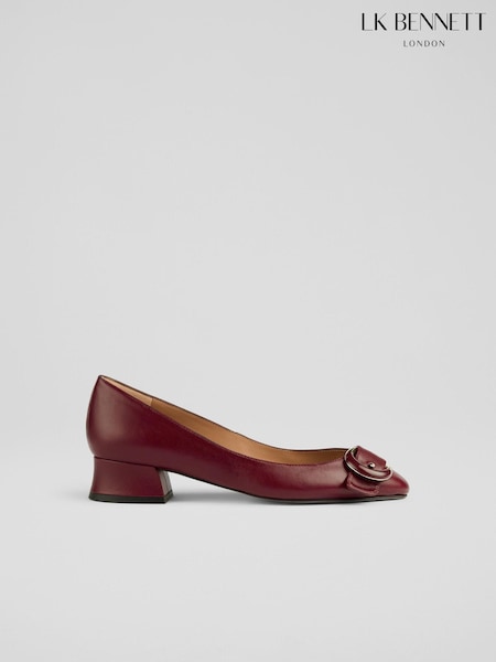 LK Bennett Cici Bordeaux Casual Resin Buckle Courts (AT6033) | 1,249 LEI