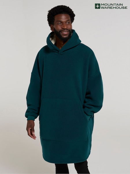 Mountain Warehouse Green Snug Mens Borg Lined Hooded Blanket (AT6049) | AED140