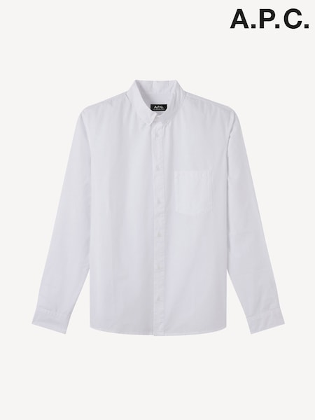 A.P.C. White Embroidered Edouard Shirt (AT6055) | €245