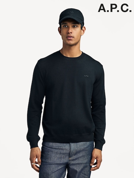 A.P.C. Black Matt Logo Sweater (AT6077) | AED1,485