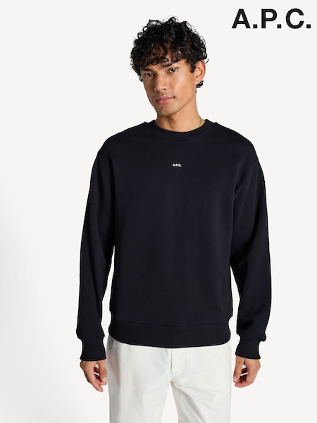A.P.C. Black Micro Logo Boxy Sweater (AT6089) | AED1,310