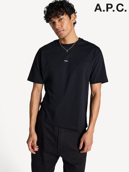 A.P.C. Black Micro Logo Boxy T-Shirt (AT6105) | AED728