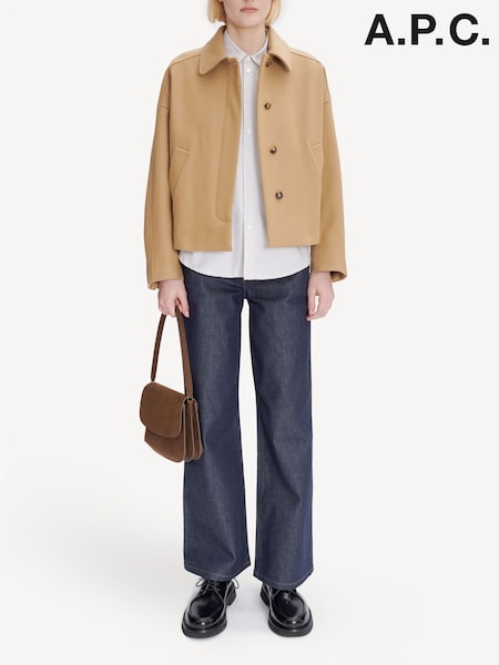 A.P.C. Brown Becca Wool Crop Jacket (AT6107) | €722