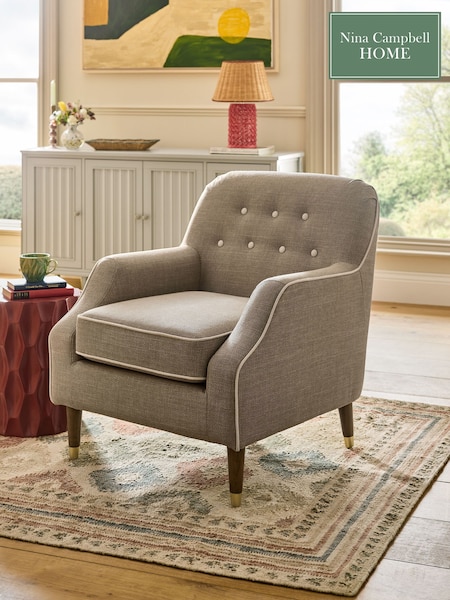 Nina Campbell Taupe Natural Carmel Walton Accent Chair (AT6164) | €568