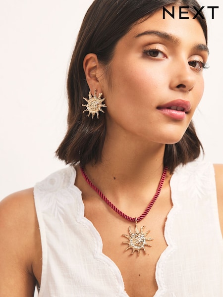 لون ذهبي - Sun Stud Earrings (AT6220) | ‏36 د.إ.‏