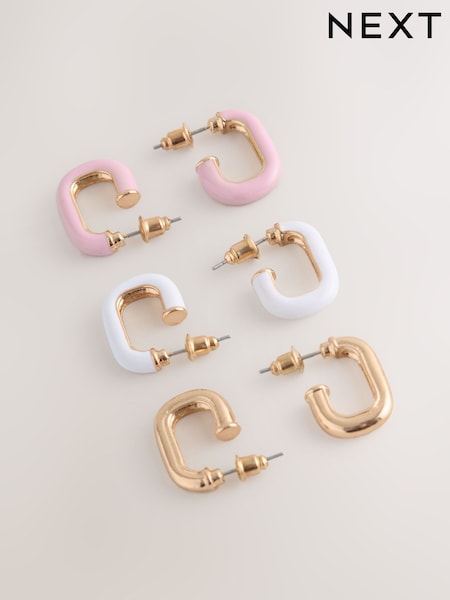 Pink Enamel Hoop Earrings Pack (AT6234) | €11